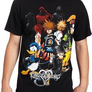 Vintage Disney Kingdom Hearts Playstation 2 Video Game Promo Medium T-Shirt EUC